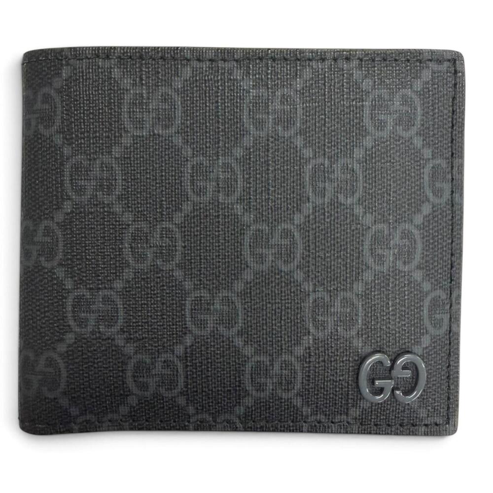 GUCCI 768244 GG Coin Wallet, Supreme Canvas, Interlocking G, Leather, Bi-fold...